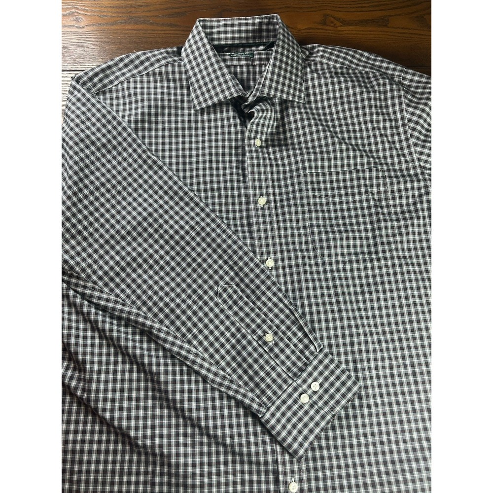 Lauren Ralph Lauren Shirt Mens 17.5 34/35 Plaid Classic Fit Non Iron Cotton
